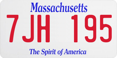 MA license plate 7JH195