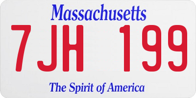 MA license plate 7JH199