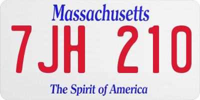 MA license plate 7JH210