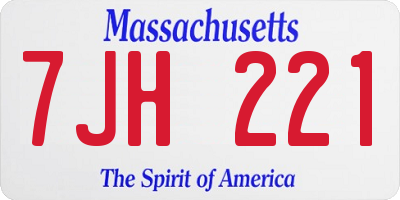 MA license plate 7JH221
