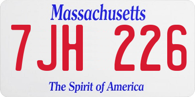 MA license plate 7JH226