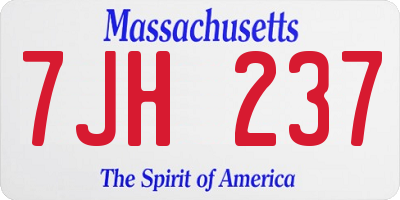 MA license plate 7JH237