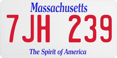 MA license plate 7JH239