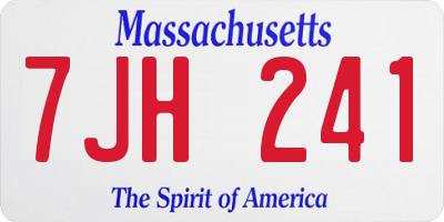 MA license plate 7JH241