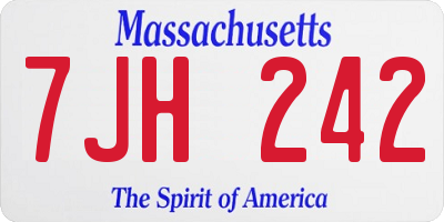 MA license plate 7JH242