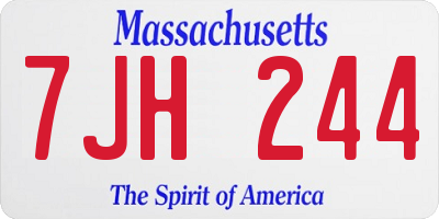 MA license plate 7JH244