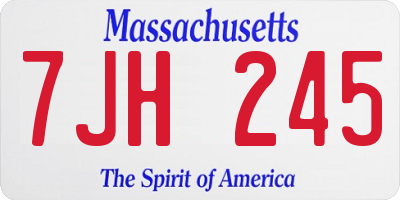 MA license plate 7JH245