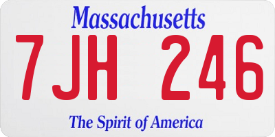 MA license plate 7JH246