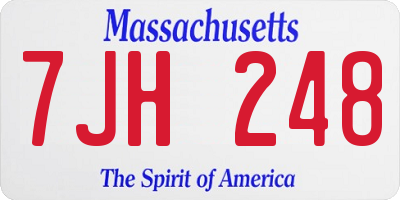MA license plate 7JH248