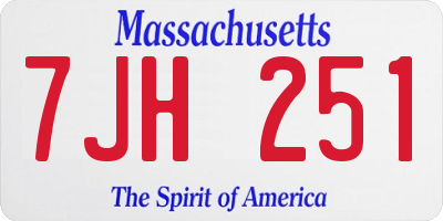 MA license plate 7JH251