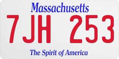 MA license plate 7JH253