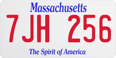 MA license plate 7JH256