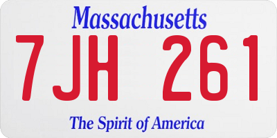 MA license plate 7JH261