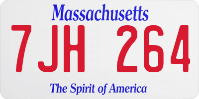 MA license plate 7JH264