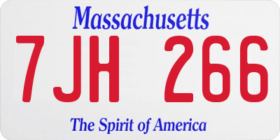 MA license plate 7JH266