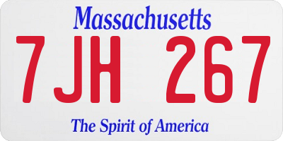 MA license plate 7JH267