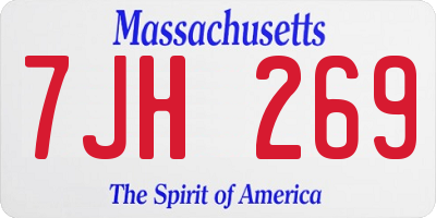 MA license plate 7JH269