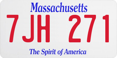MA license plate 7JH271