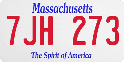 MA license plate 7JH273