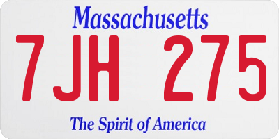MA license plate 7JH275