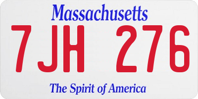 MA license plate 7JH276