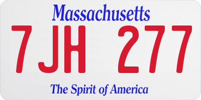 MA license plate 7JH277