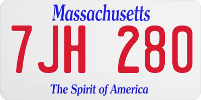 MA license plate 7JH280