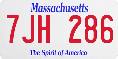 MA license plate 7JH286