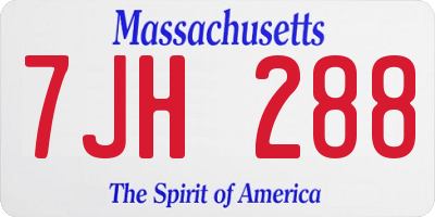 MA license plate 7JH288