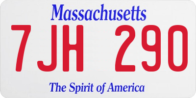 MA license plate 7JH290