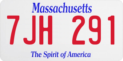MA license plate 7JH291