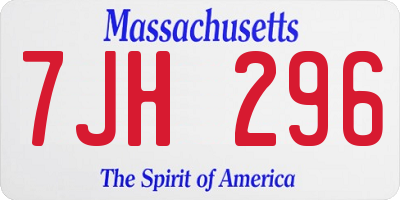 MA license plate 7JH296