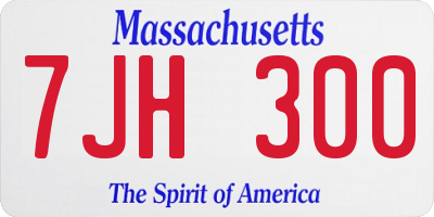 MA license plate 7JH300