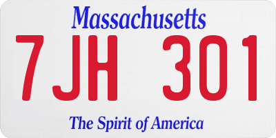 MA license plate 7JH301