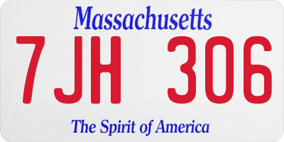 MA license plate 7JH306