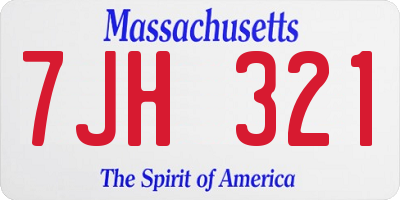 MA license plate 7JH321