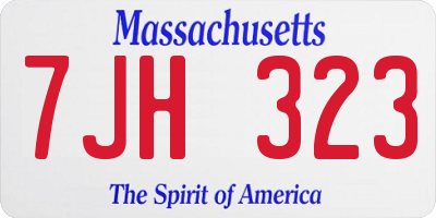 MA license plate 7JH323