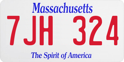 MA license plate 7JH324