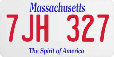 MA license plate 7JH327