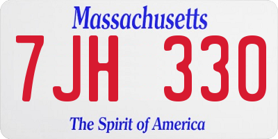 MA license plate 7JH330
