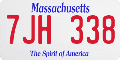 MA license plate 7JH338