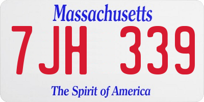 MA license plate 7JH339