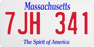 MA license plate 7JH341