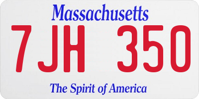 MA license plate 7JH350