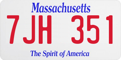 MA license plate 7JH351