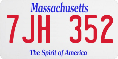 MA license plate 7JH352