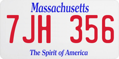 MA license plate 7JH356