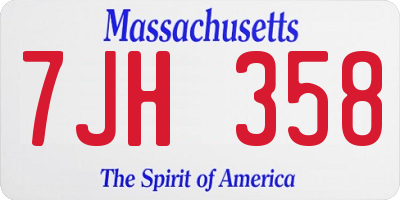MA license plate 7JH358