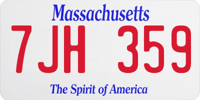 MA license plate 7JH359