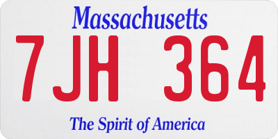 MA license plate 7JH364